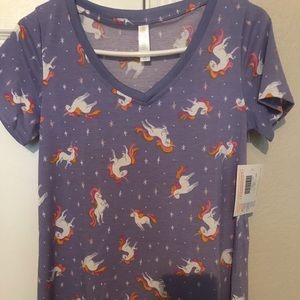 Lularoe Xxs christy t unicorn purple NWT